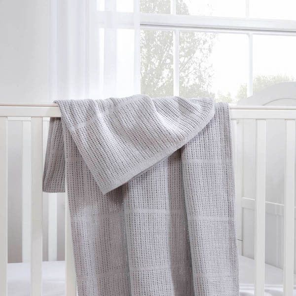 Clair De Lune Cotton Cellular Blanket Large Grey