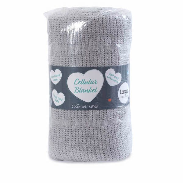 Clair De Lune Cotton Cellular Blanket Large Grey Grey