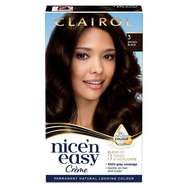 Clairol Nice'n Easy Cr&amp;egrave;me Natural Looking Oil-Infused Permanent Hair Dye Brown Black 3