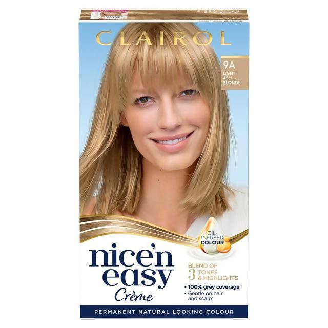 Clairol Nice'n Easy Crème Natural Looking Oil-Infused Permanent Hair Dye Light Ash Blonde 9A