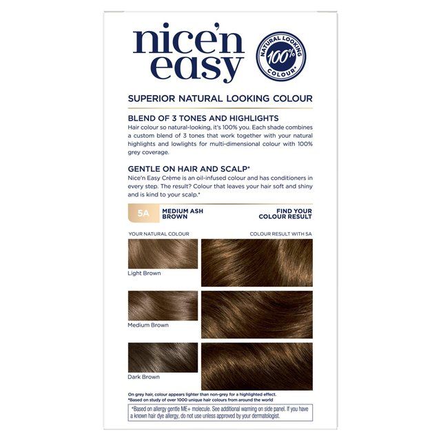 Clairol Nice'n Easy Hair Dye 5A Medium Ash Brown