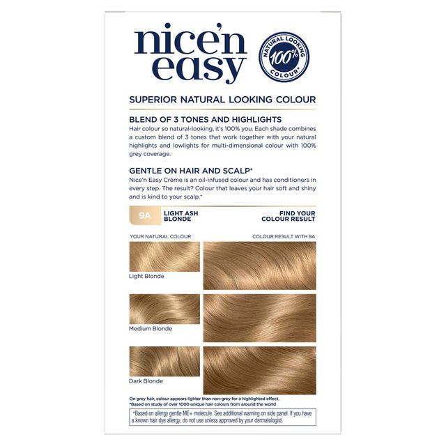 Clairol Nice'n Easy Hair Dye 9A Light Ash Blonde