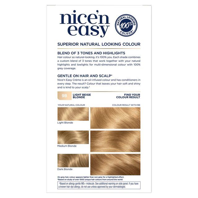 Clairol Nice'n Easy Hair Dye 9B Light Beige Blonde