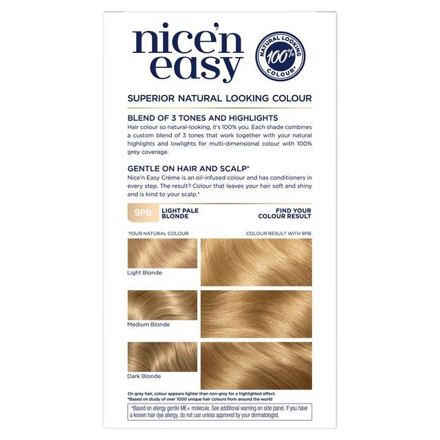 Clairol Nice'n Easy Hair Dye 9PB Light Pale Blonde