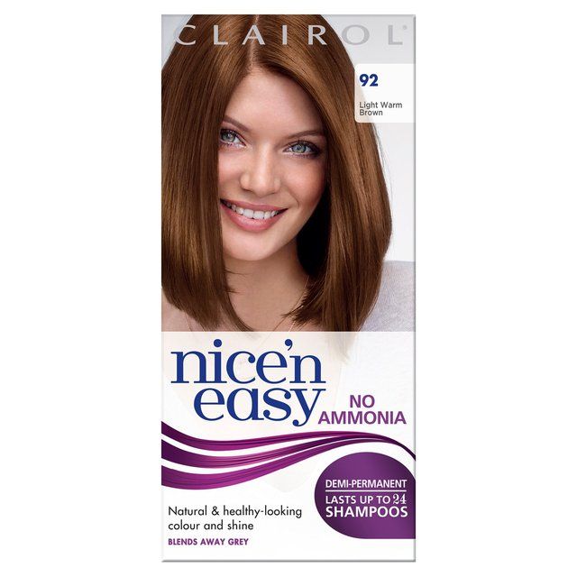 Clairol Nice'n Easy No Ammonia Hair Dye 92 Light Warm Brown