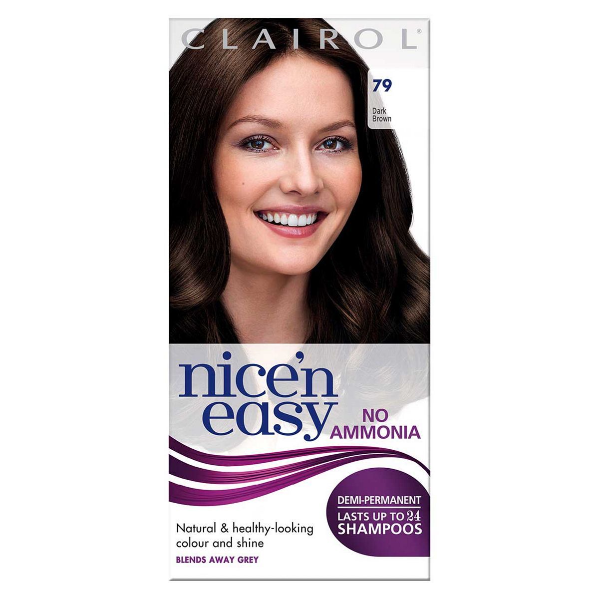 Clairol Nice'n Easy No Ammonia Semi-Permanent Hair Dye 79 Dark Brown