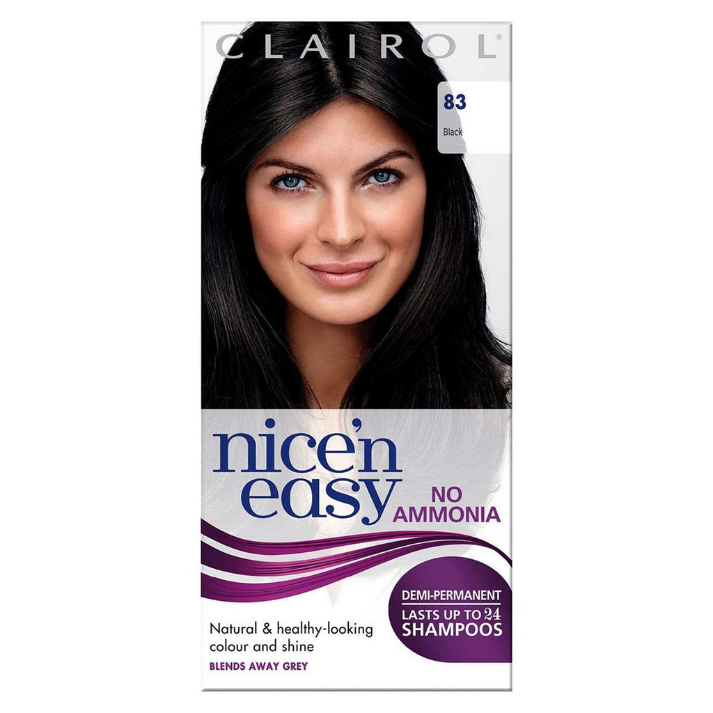 Clairol Nice'n Easy No Ammonia Semi-Permanent Hair Dye 83 Black