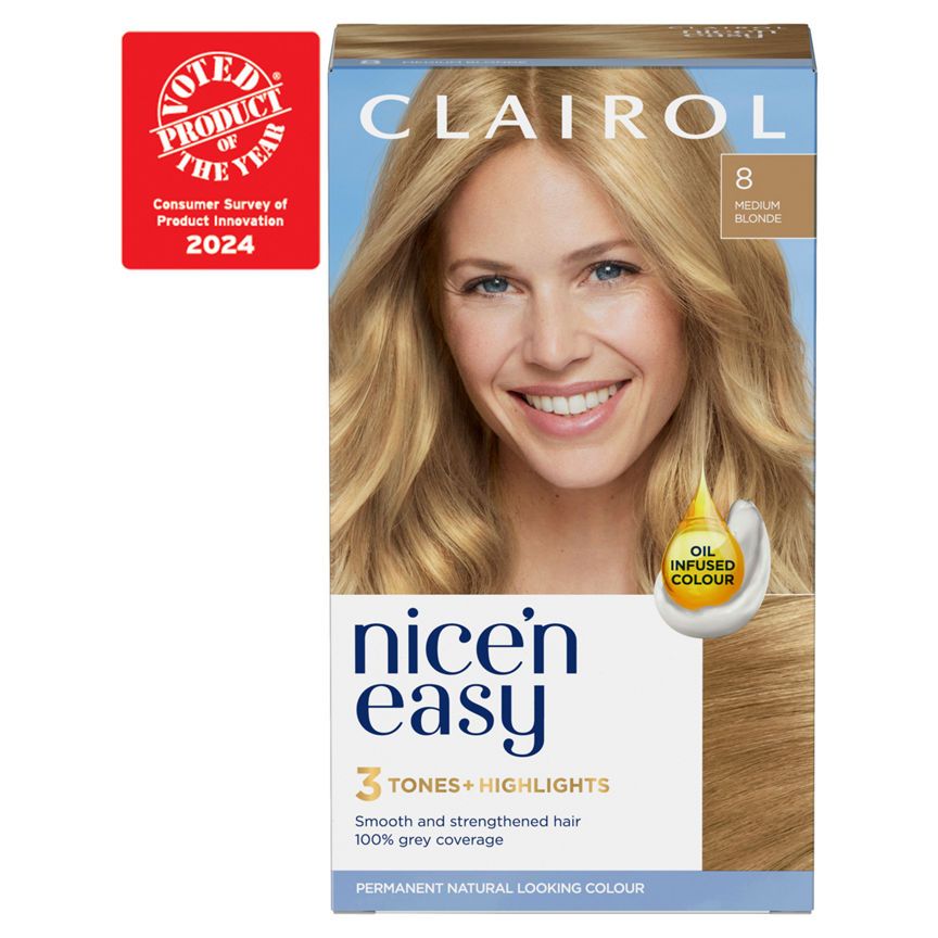 Clairol Nice&amp;rsquo;n Easy Permanent Hair Dye 8 Medium Blonde
