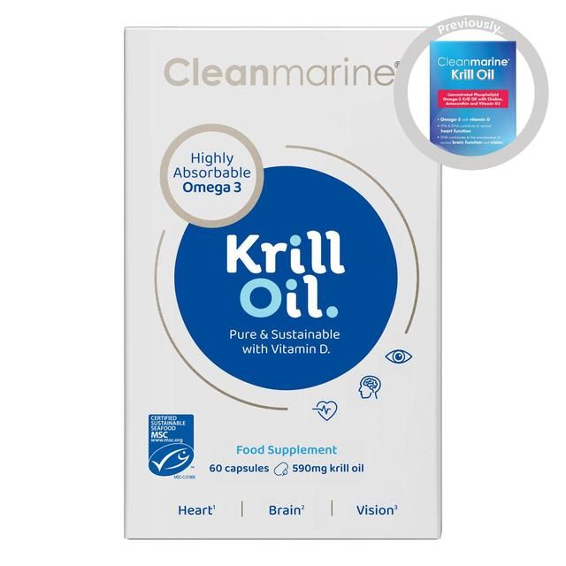 Cleanmarine MSC Krill Oil Supplement Capsules    60 per pack