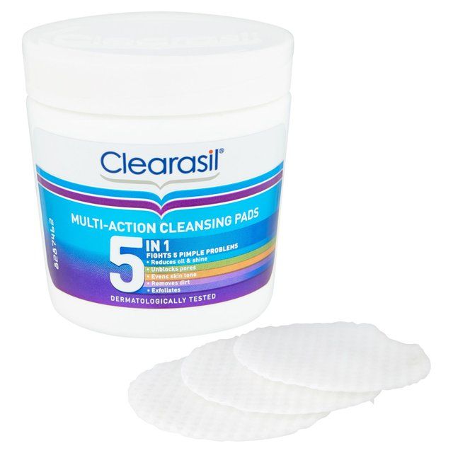 Clearasil 5 in 1 Multi-Action Acne Face Cleansing Pads   65 per pack