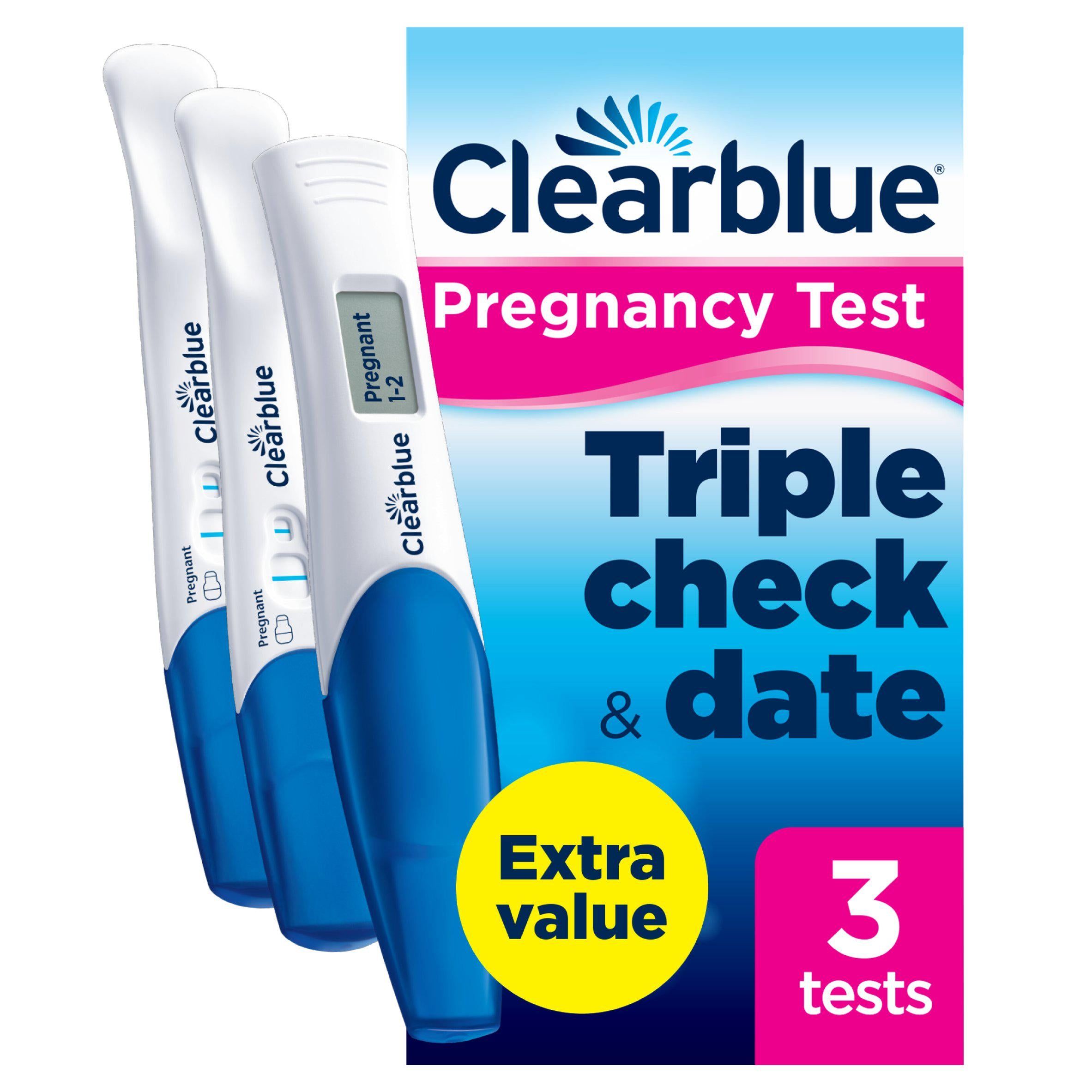 Clearblue Pregnancy Tests Triple check &amp;amp; Date 3 Pack