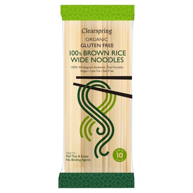 Clearspring Organic Gluten Free 100% Brown Rice Wide Noodles   200g