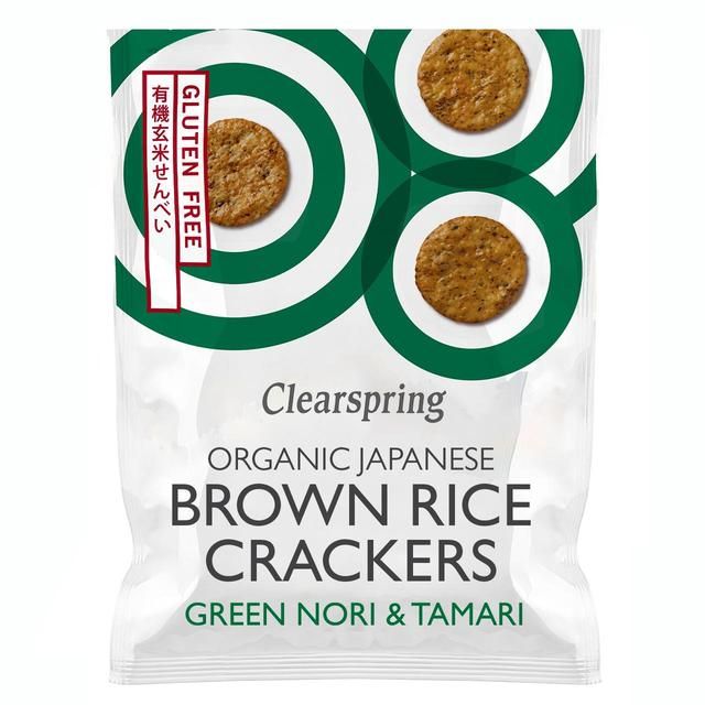 Clearspring Organic Japanese Brown Rice Crackers - Green Nori &amp;amp; Tamari   40g