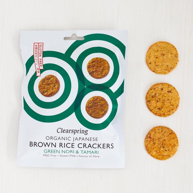 Clearspring Organic Japanese Brown Rice Crackers - Green Nori &amp;amp; Tamari   40g