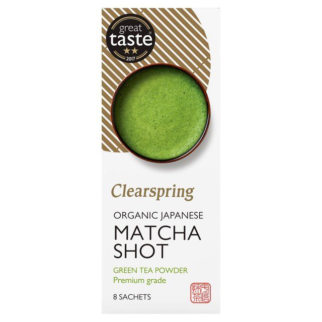 Clearspring Organic Japanese Matcha Shot Premium Grade Green Tea Powder   8 x 1g