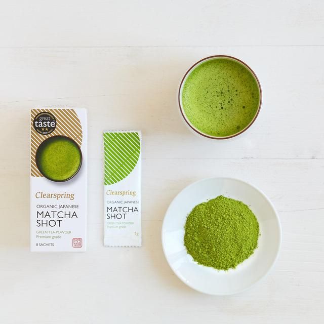 Clearspring Organic Japanese Matcha Shot Premium Grade Green Tea Powder   8 x 1g