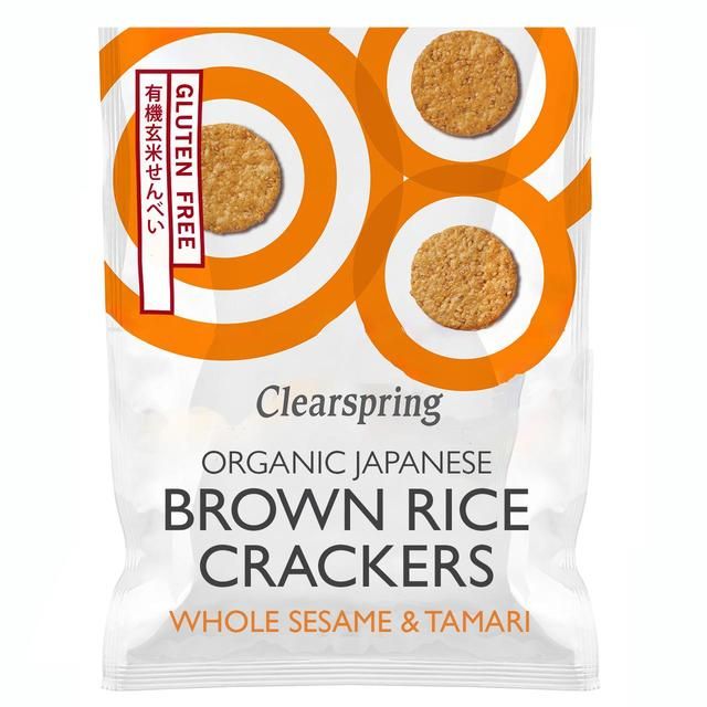 Clearspring Organic Whole Sesame Brown Rice Crackers   40g