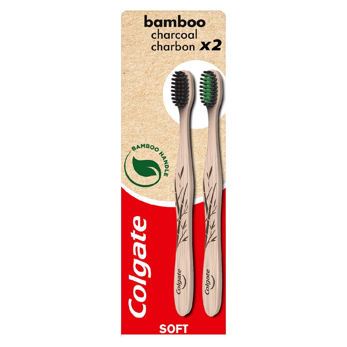 Colgate Bamboo Charcoal Soft Toothbrush x2