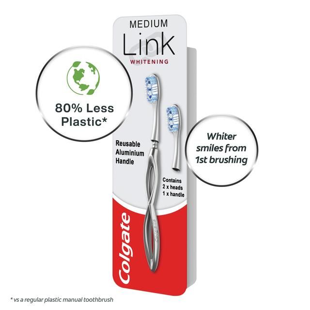 Colgate Link Whitening Medium Replaceable Head Toothbrush Starter Kit