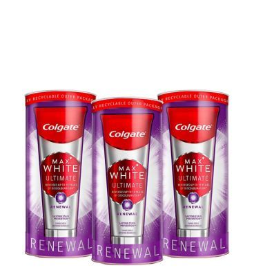 Colgate Max White Ultimate Renewal Whitening Toothpaste 75ml x 3