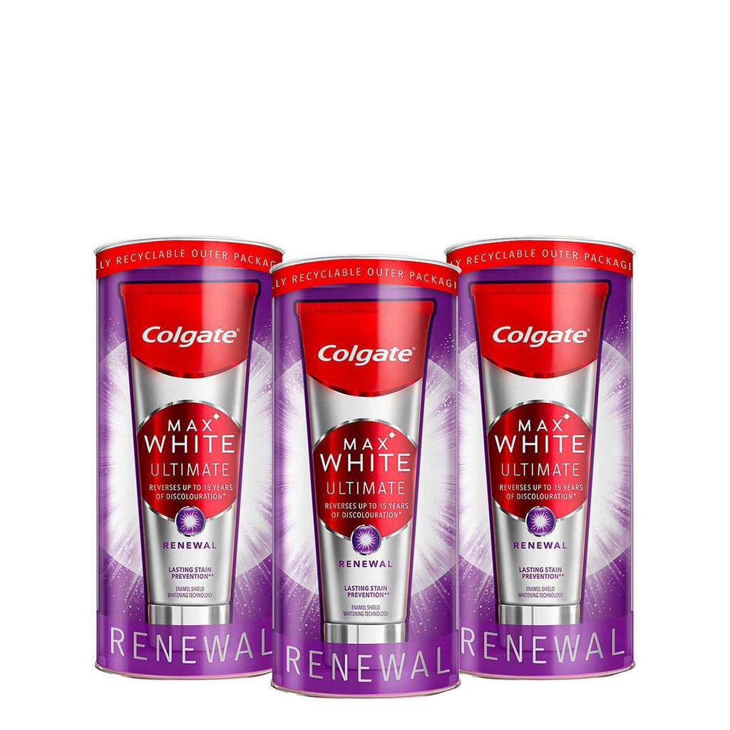 Colgate Max White Ultimate Renewal Whitening Toothpaste 75ml x 3