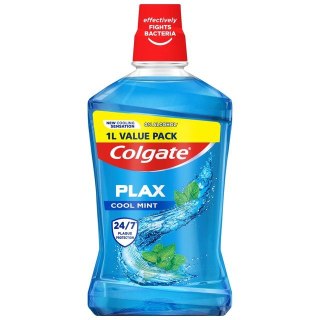 Colgate Plax Cool Mint Mouthwash Alcohol Free 1000ml   1L