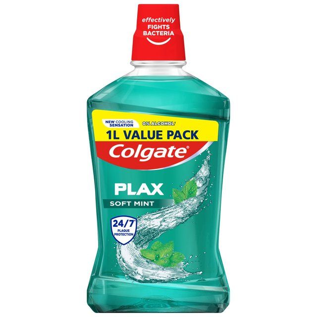 Colgate Plax Soft Mint Mouthwash Alcohol Free 1000ml   1L