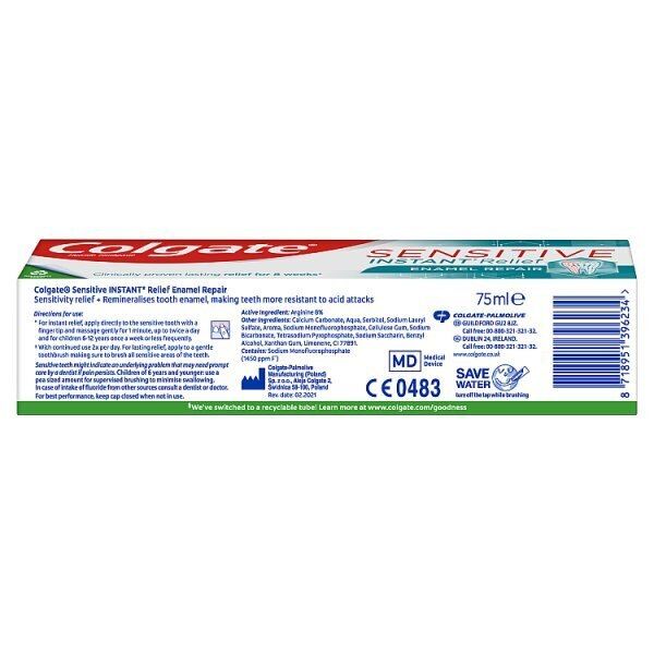 Colgate Sensitive Instant Enamel Repair Toothpaste 75ml