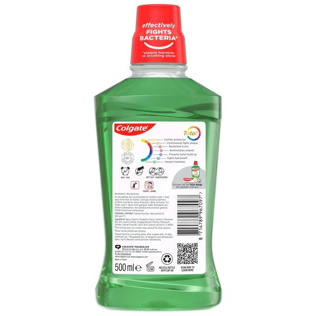 Colgate Total Advanced Deep Clean Mouthwash Alcohol Free 500ml   500ml