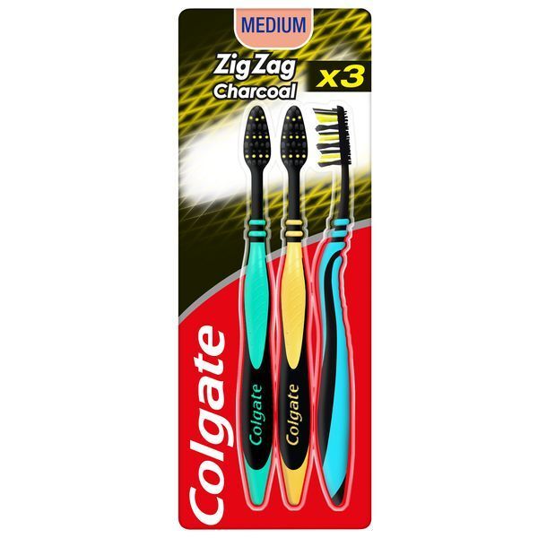 Colgate Zig Zag Charcoal Toothbrush 3pk