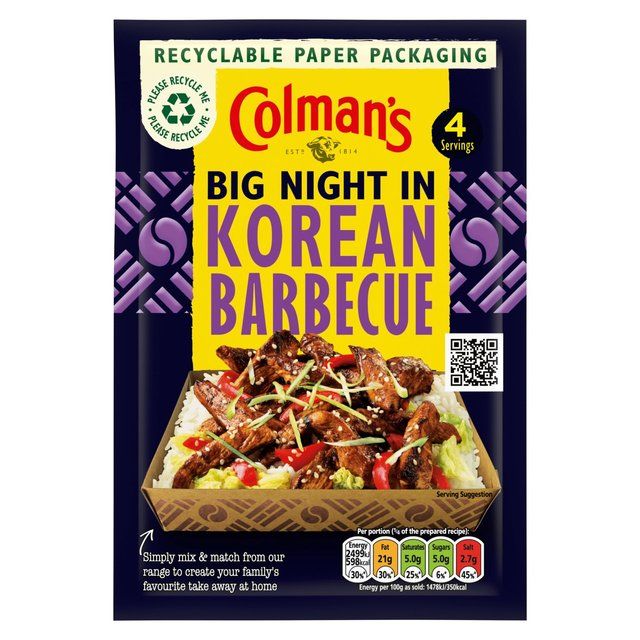 Colman's BBQ Korean Sauce Dry Packet Mix   45g