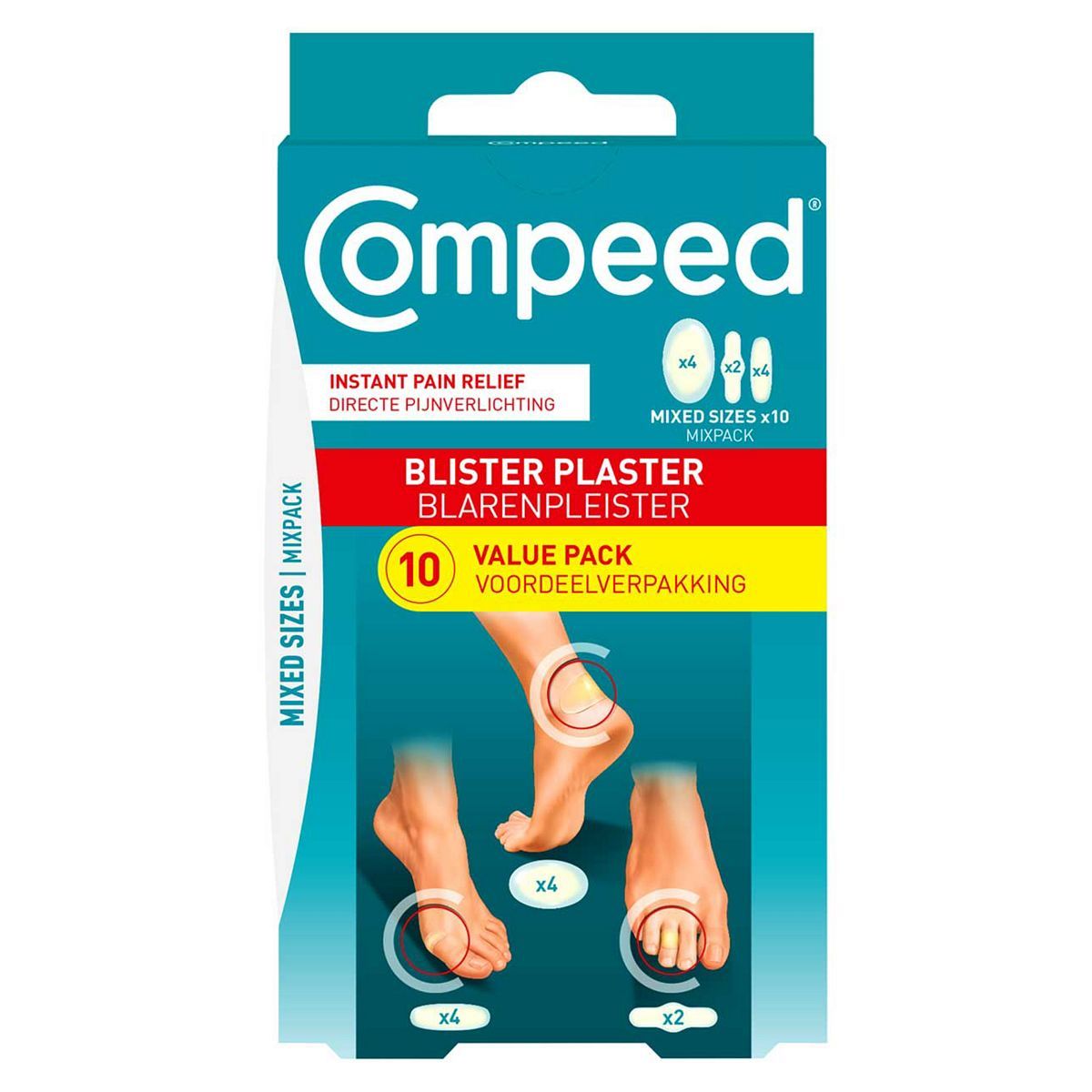 Compeed Hydrocolloid Blister Plasters Mixed - Pack of 10