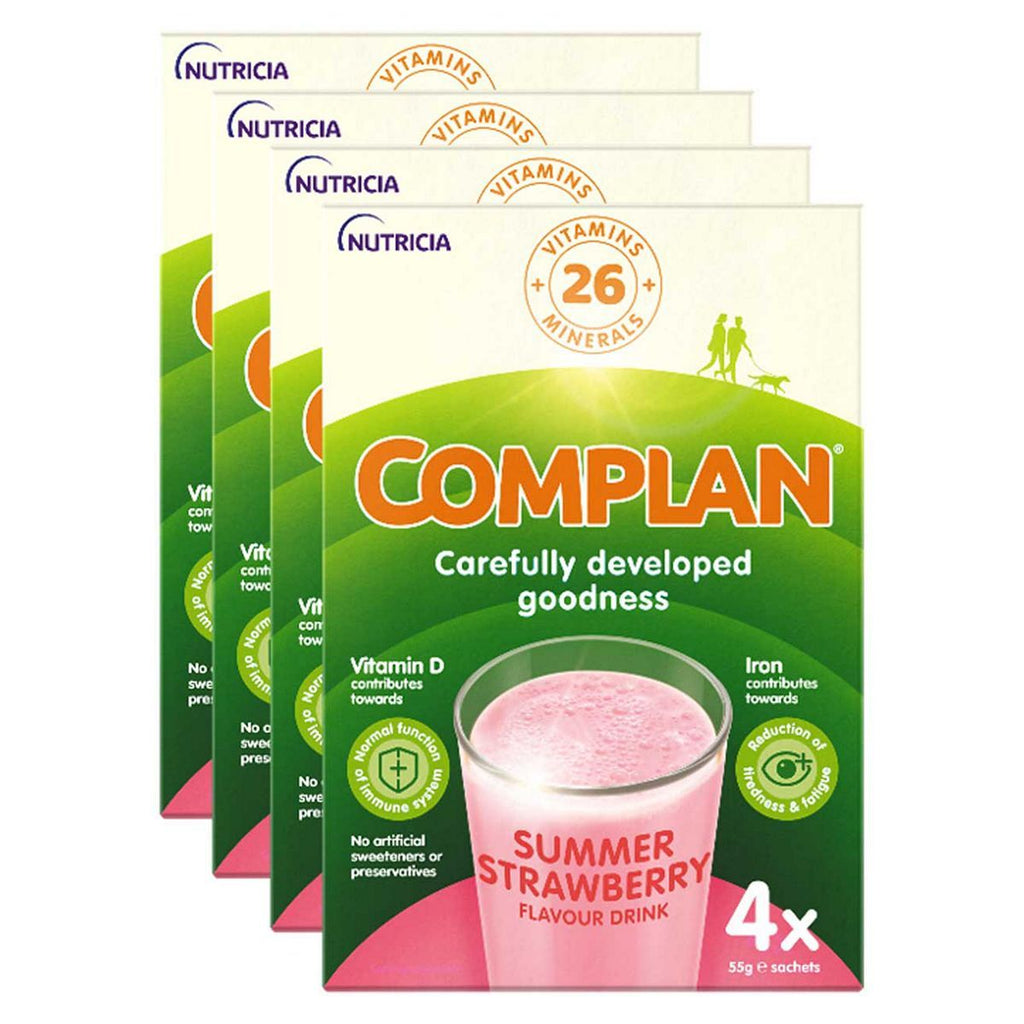 Complan Strawberry Flavour Nutritional Drink  - 4 packs (16 x 55g sachets)