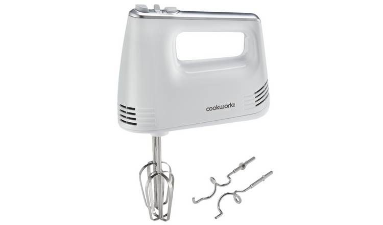 Cookworks Electric Hand Mixer with Storage - White