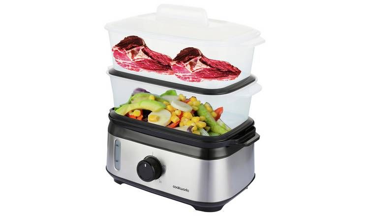 Cookworks FS1400-GS 2 Tier Steamer - Stainless Steel