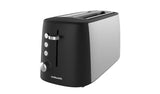 Cookworks Long Slot 4 Slice Toaster - Black and Silver