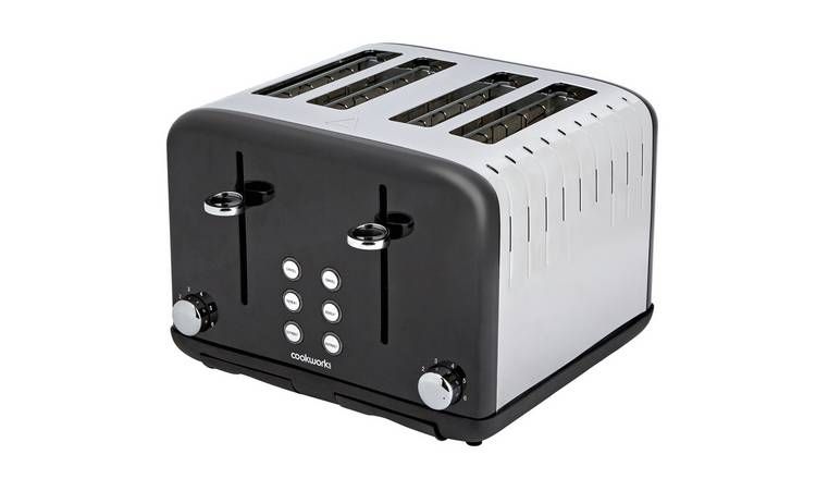 Cookworks Pyramid 4 Slice Toaster - Black