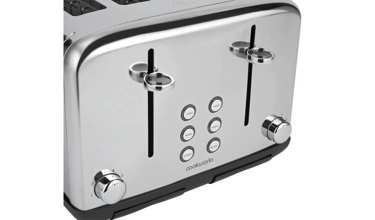 Cookworks Pyramid 4 Slice Toaster - Stainless Steel