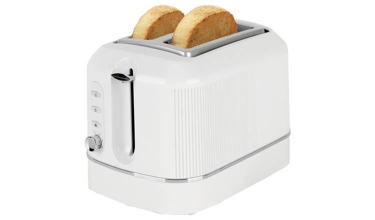 Cookworks Texture Tilly 2 Slice Toaster - White