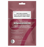 No 7 Restore  Renew FACE  NECK MULTI ACTION Serum Boost Sheet Mask