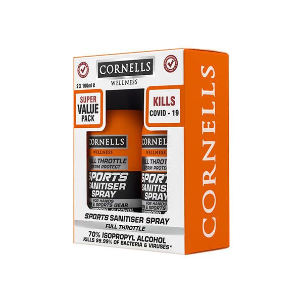 Cornells Wellness Full Throttle Sports Sanitiser Spray Duo