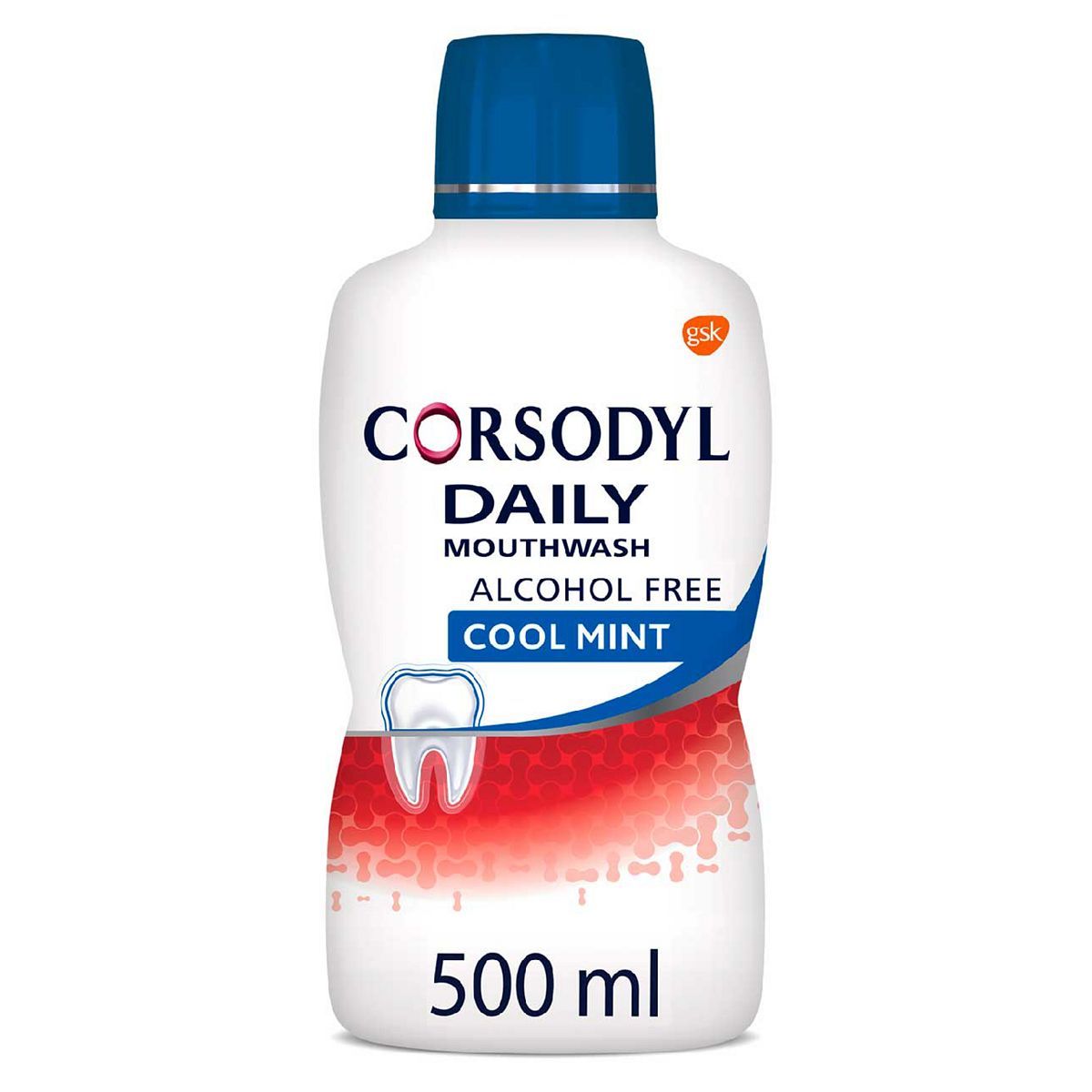 Corsodyl Daily Gum Care Mouthwash Alcohol Free Cool Mint 500ml