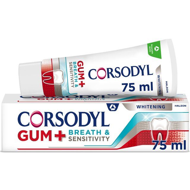 Corsodyl Gum+ Breath & Sensitivity Toothpaste Whitening   75ml