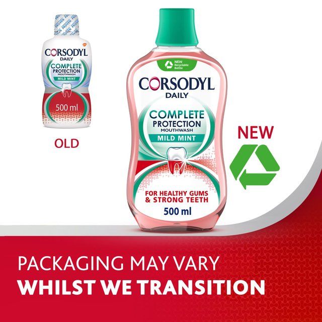 Corsodyl Gum Mouthwash Complete Protection Mild Mint   500ml