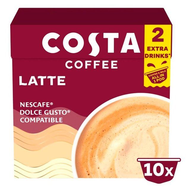 Costa Coffee NESCAFE Dolce Gusto Compatible Signature Blend Latte Pods   10 per pack