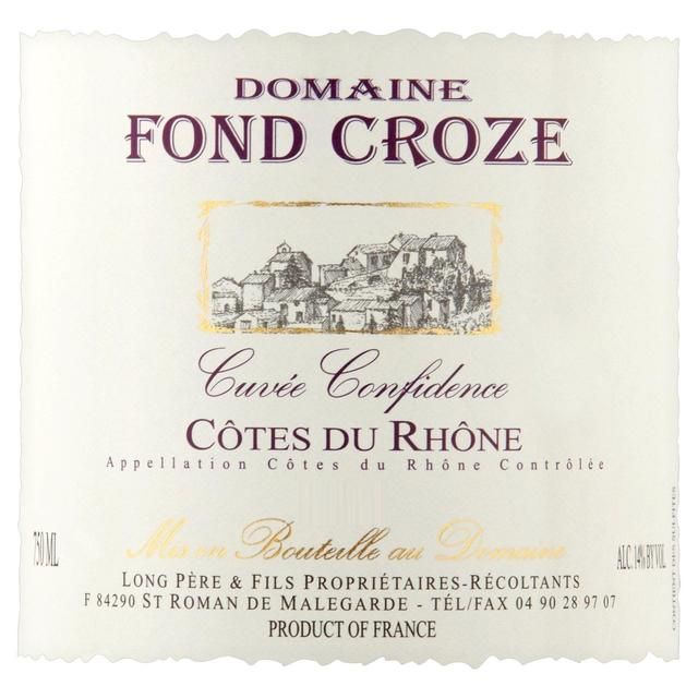 Cotes du Rhone Rouge Confidence, Domaine Fond Croze