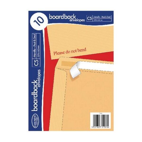 County Stationery Board Back Envelope (Pack of 10) (C5)