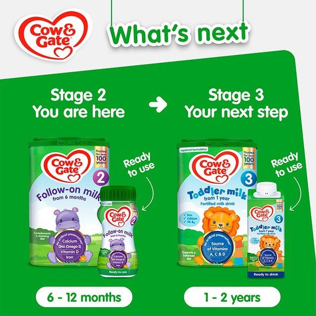 Cow &amp;amp; Gate 2 Follow On Baby Milk Formula Liquid 6-12 Months    200ml