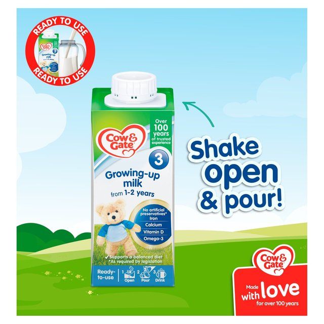 Cow & Gate 3 Toddler Milk Formula Liquid Ready to Feed 1-3 Years Multipack   15 x 200ml