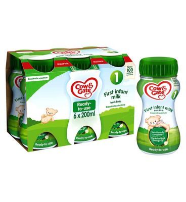 Cow &amp;amp; Gate First Infant Milk 6 x 200ml